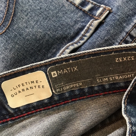 Matix “MJ Gripper” Slim Straight Medium Wash Jeans size 32 - Picture 12 of 12